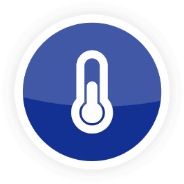 Smart thermostat temperature-control icon.