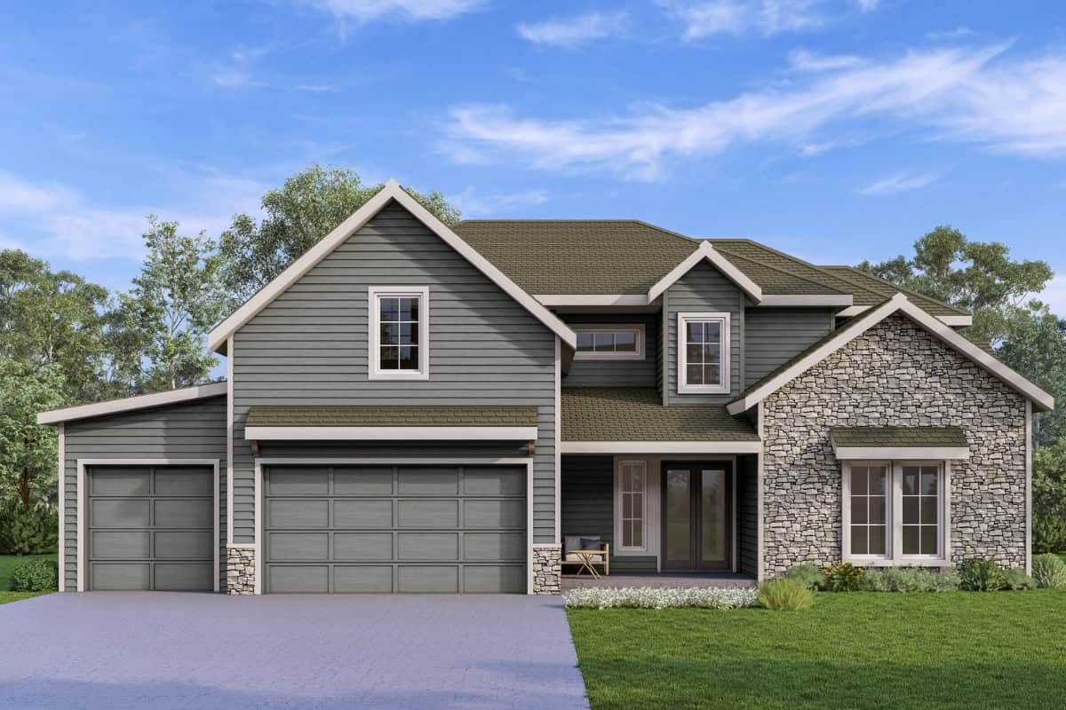 Lago Exterior Elevation Rendering By Comerio Homes