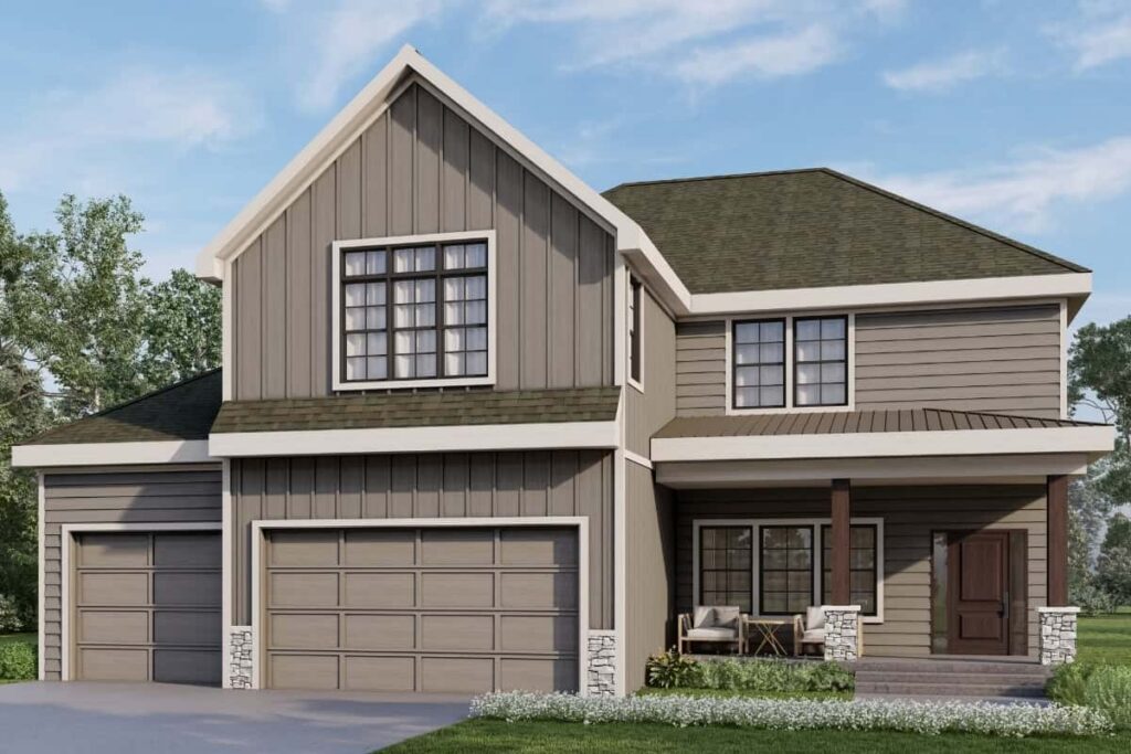 Monroe Exterior Elevation Rendering By Comerio Homes