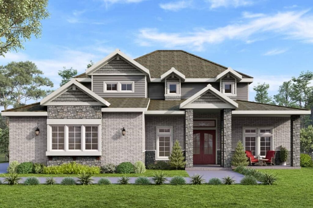 Varese III Side Entry Exterior Elevation Rendering By Comerio Homes