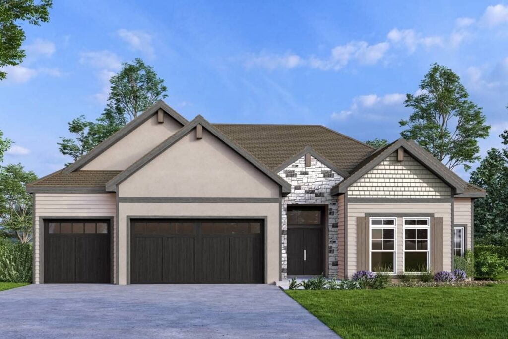 Verona III Exterior Elevation Rendering By Comerio Homes