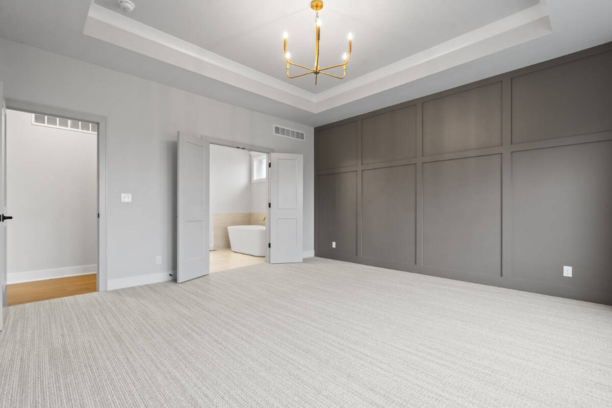 Modern accent wall feature in bedroom