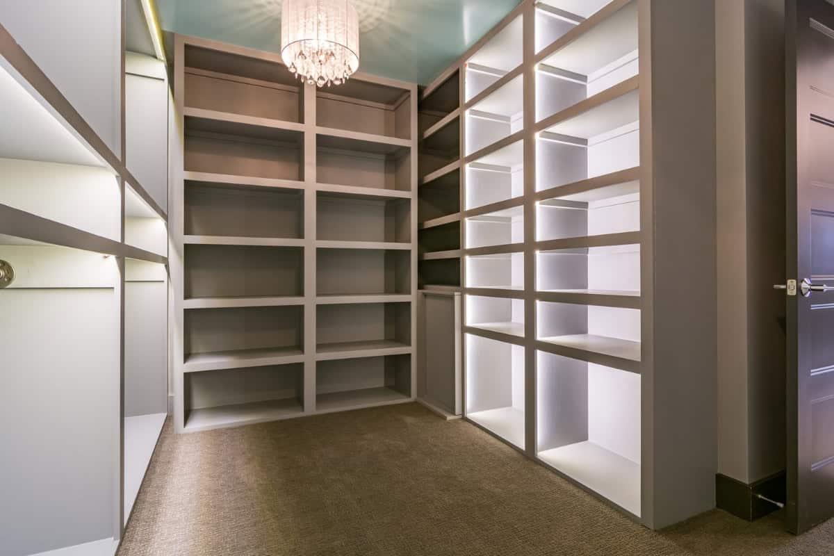 Custom Walk-in Closet With Built-in Shelving And Storage