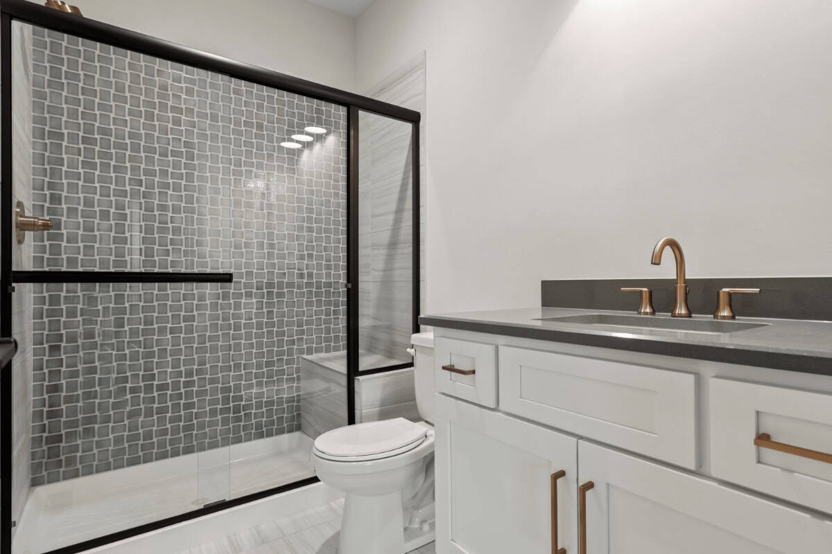 Water efficient bathroom fixtures in new home