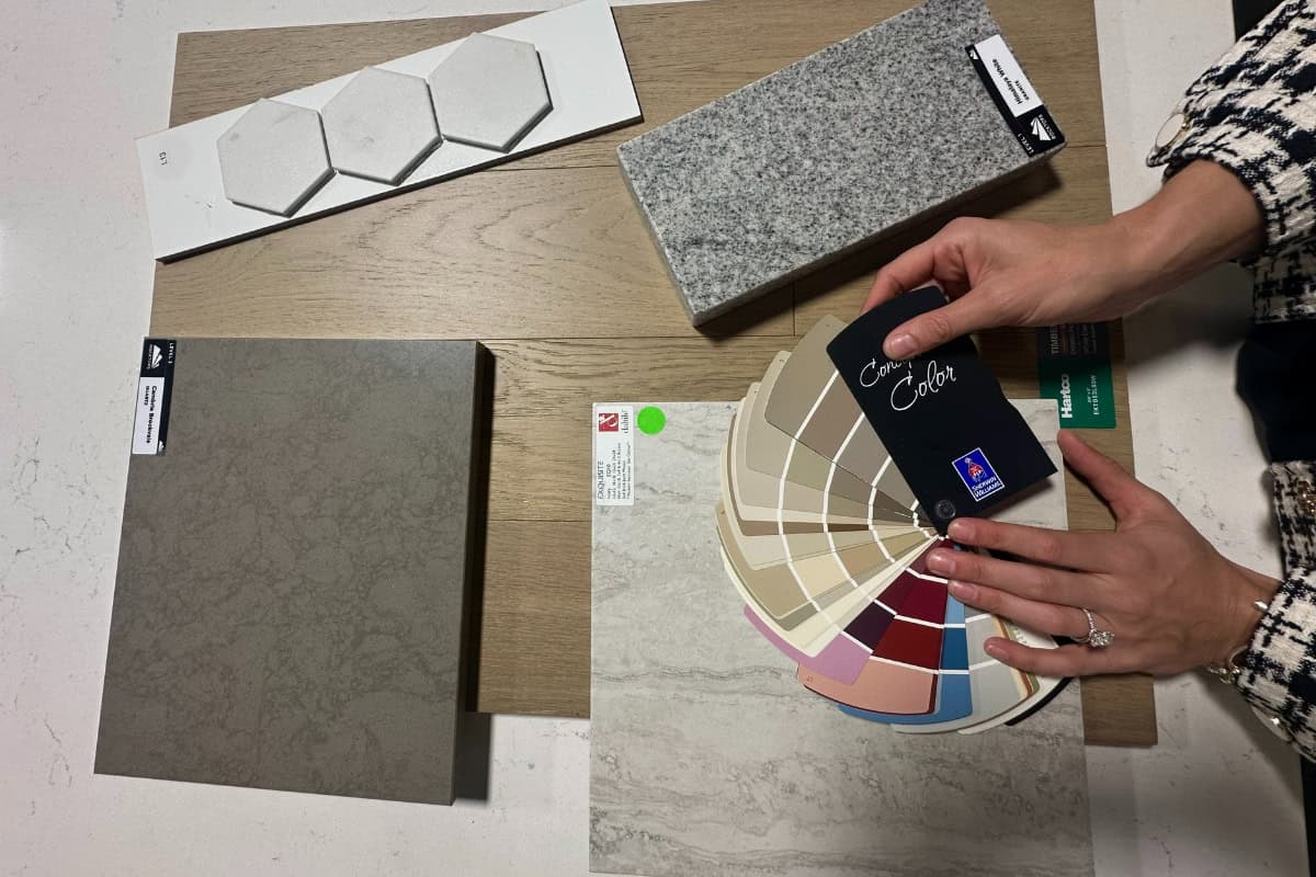 Home design selections and material samples