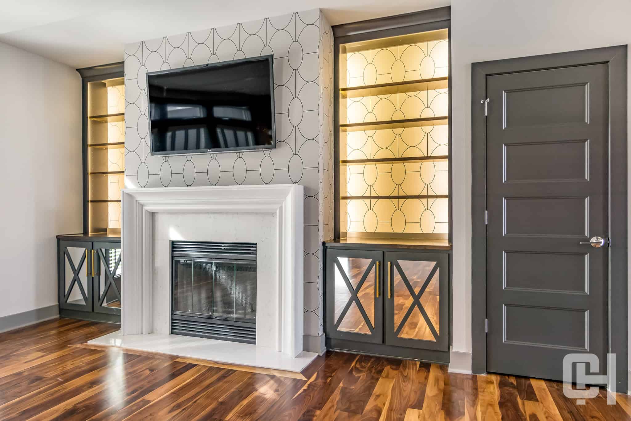 Justina Floor Plan Living Room With Fireplace And Built-ins