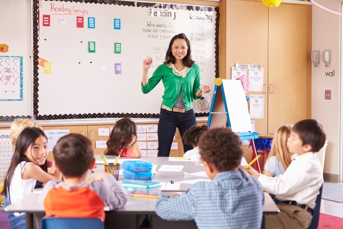 Classroom teacher leading lesson in Northwest Arkansas