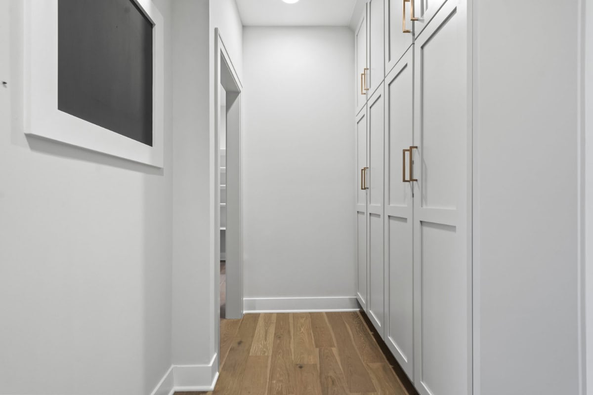 Mudroom Hallway With Built In Cabinets