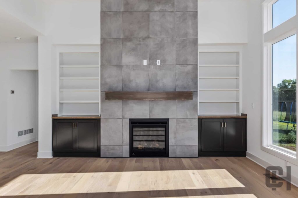 Varese Floor Plan Living Room With Fireplace Feature Wall