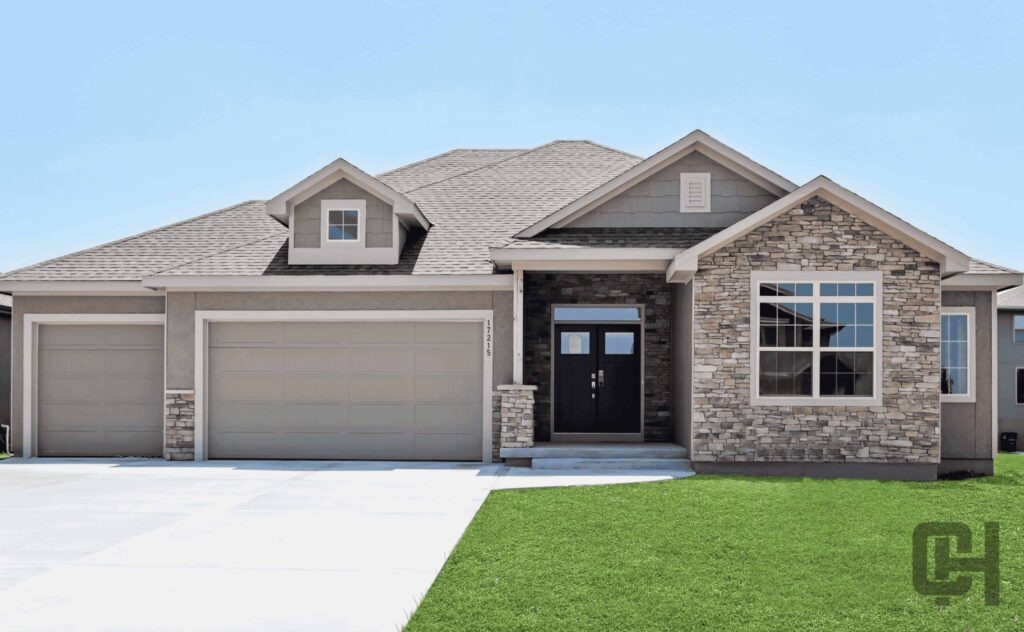 Verona II Ranch-style Front Elevation With Stone Accents