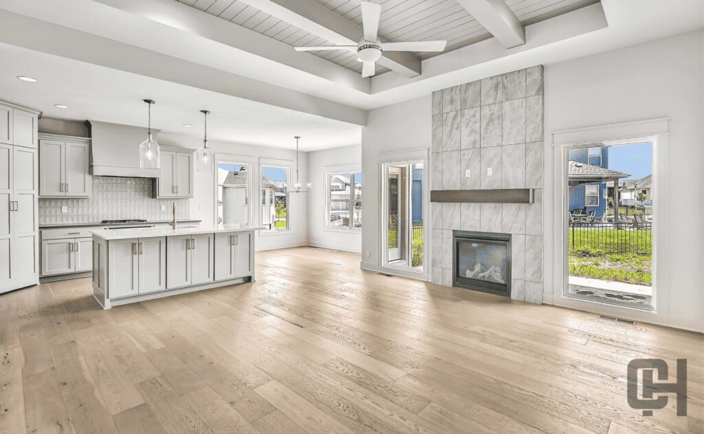 Verona II Living Room With Open Layout And Fireplace