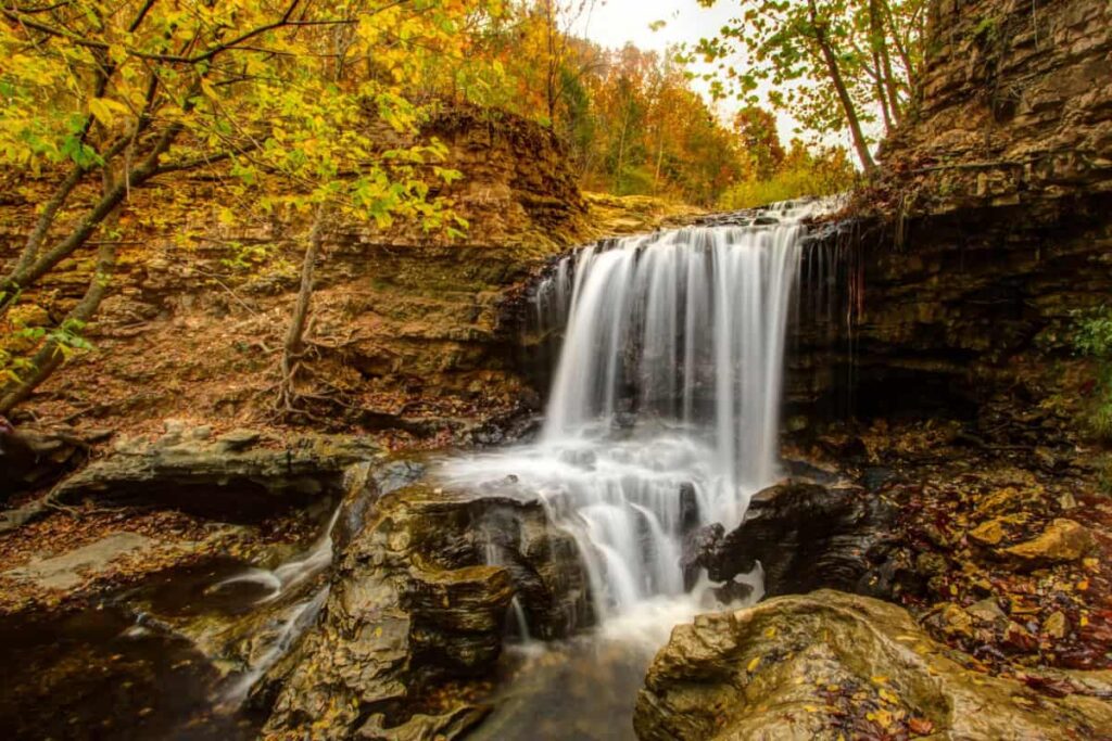Waterfall At Tanyard Creek Nature Trail In Bella Vista Arkansas