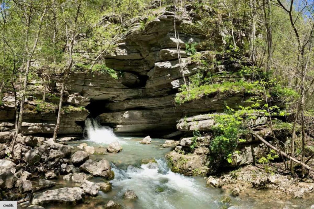 Natural Spring Rock Formation In Cave Springs Arkansas