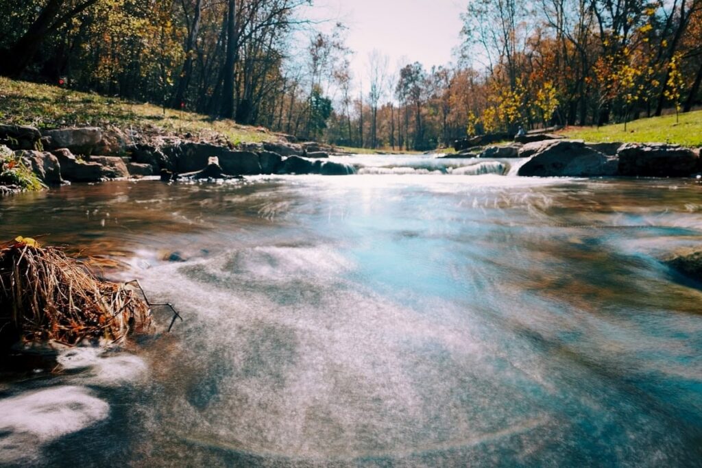 Small Waterfall And Creek In Bentonville Arkansas