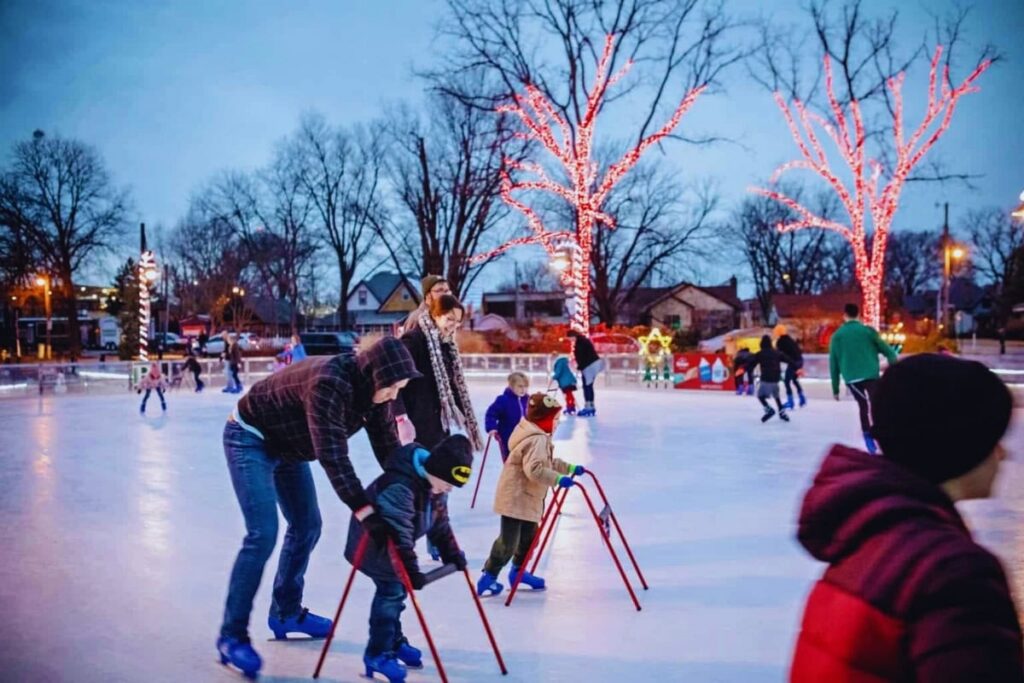 Ice Skating At Lawrence Plaza In Bentonville Arkansas