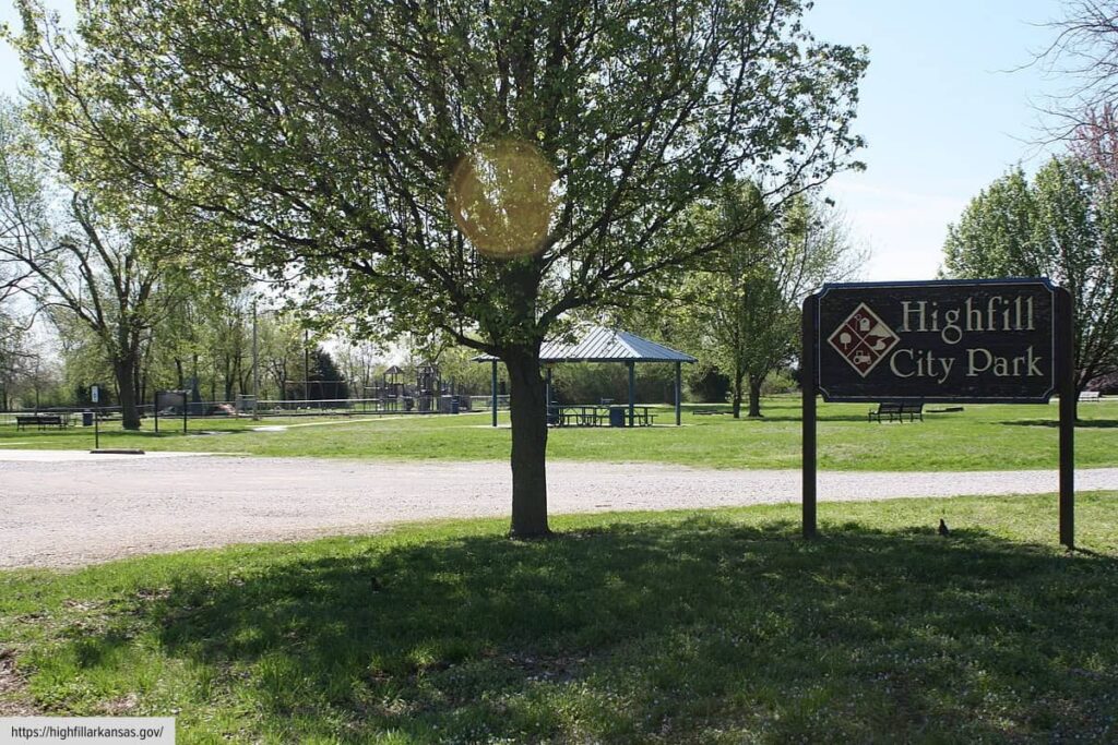 Highfill City Park Entrance And Green Space In Highfill Arkansas