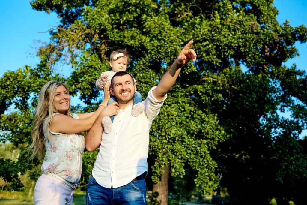 Happy Family Enjoying Outdoor Lifestyle In Highfill Arkansas