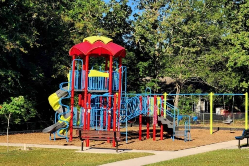 Playground And Family Recreation Area At Little Flock Park In Little Flock AR