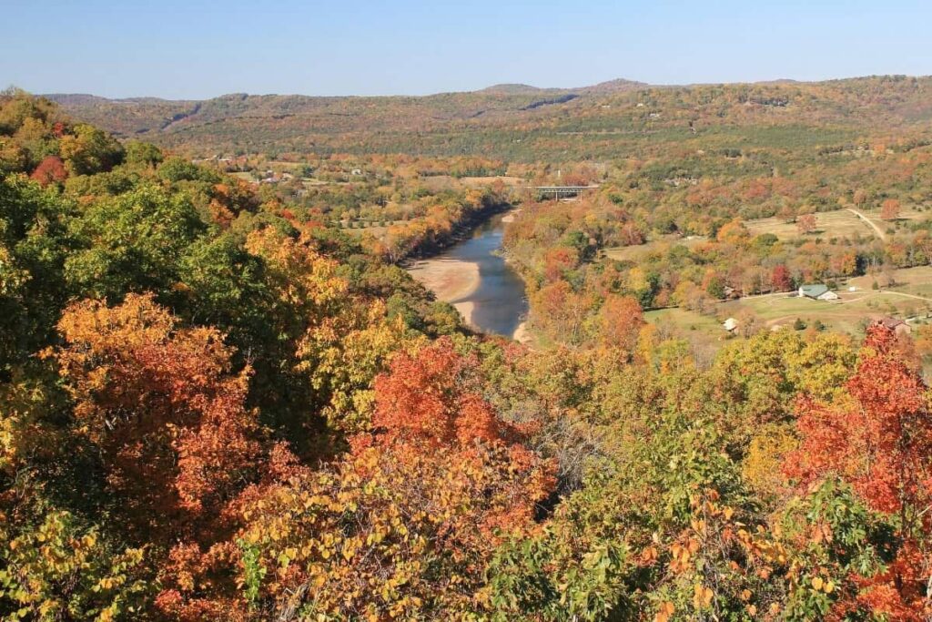 Ozark Mountains Fall Foliage Landscape Near Siloam Springs Arkansas