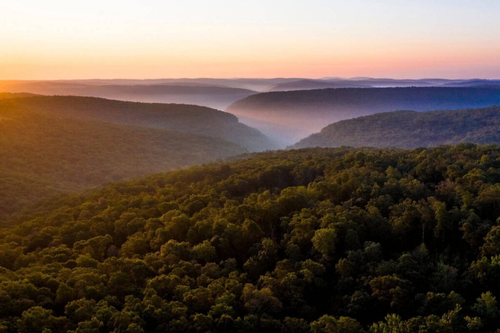 Sunrise Over The Ozark Mountains Near Siloam Springs Arkansas
