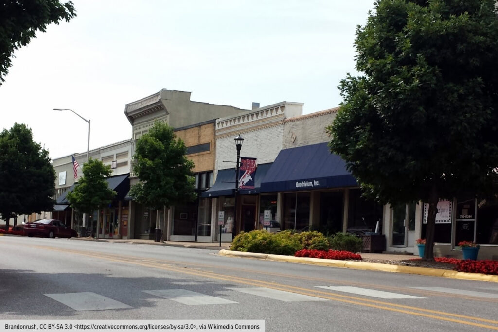 Emma Avenue Downtown Street View In Springdale Arkansas
