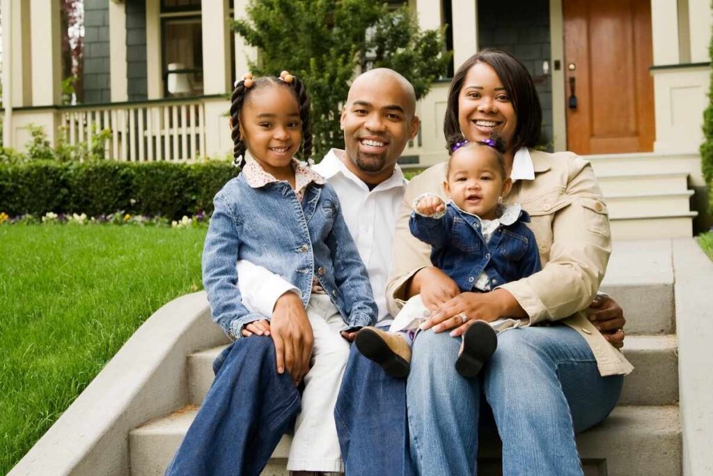 Happy Family Relaxing Together At Home