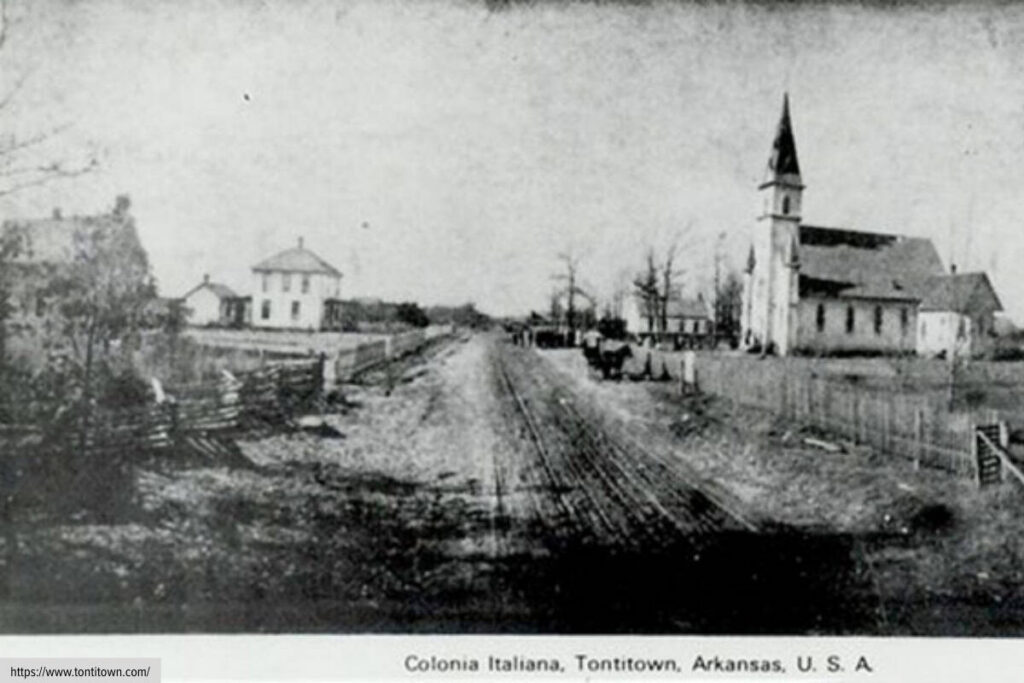 Historic Photo Of Early Tontitown Arkansas Town Settlement